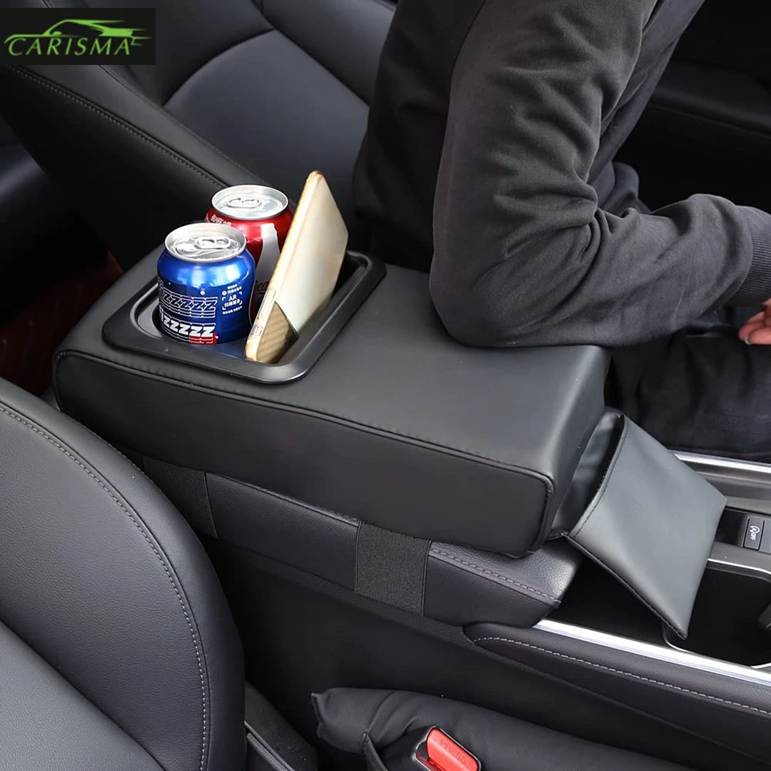 Side Leather Arm Rest Cushion with Glass Holder