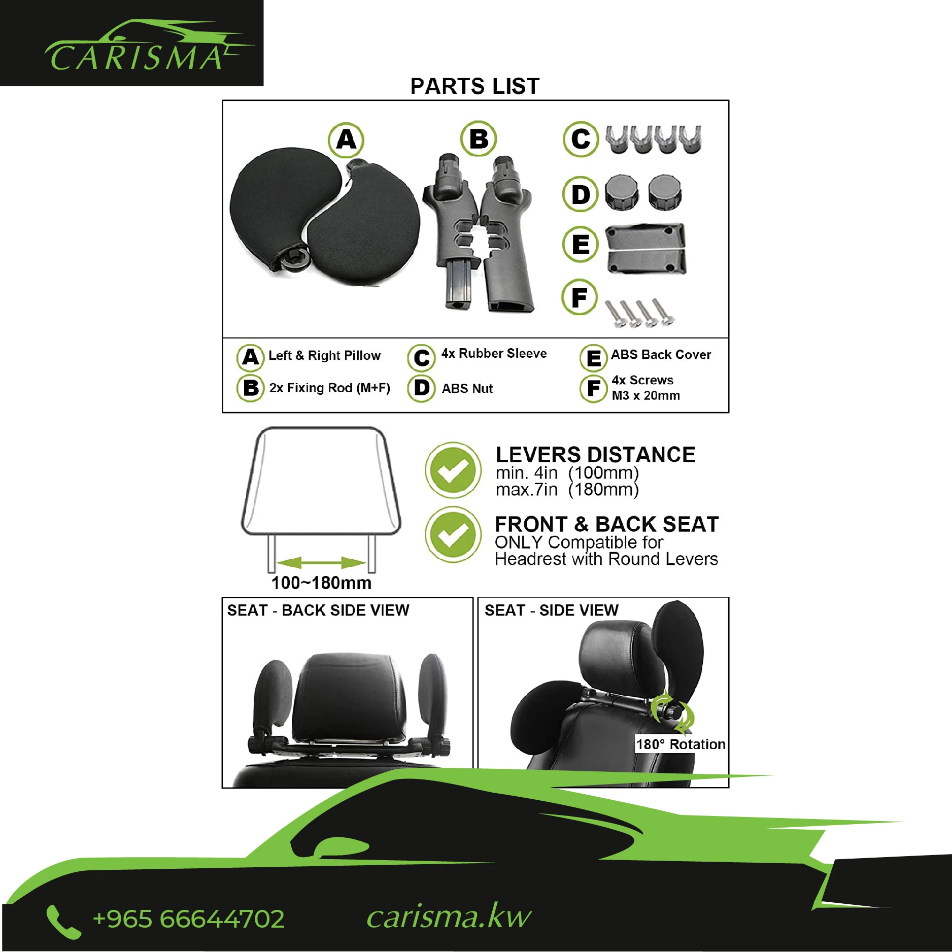 Car Seat Headrest Heavy Duty.