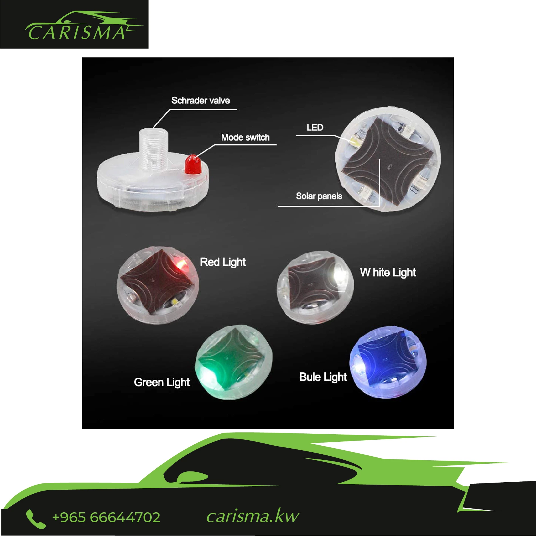 Tire Valve Light Solar Chargeable