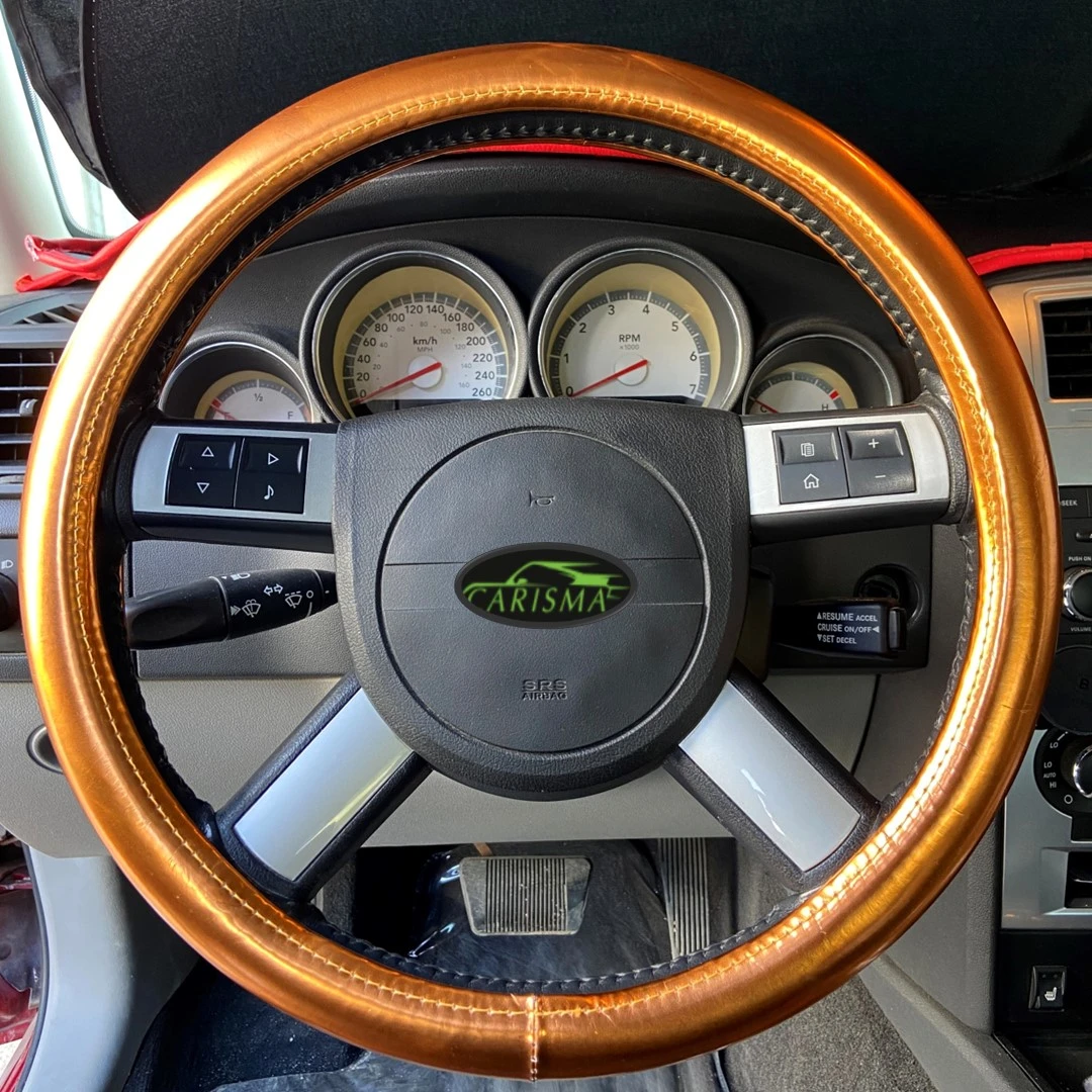 Luxury Orange Glossy Steering Cover