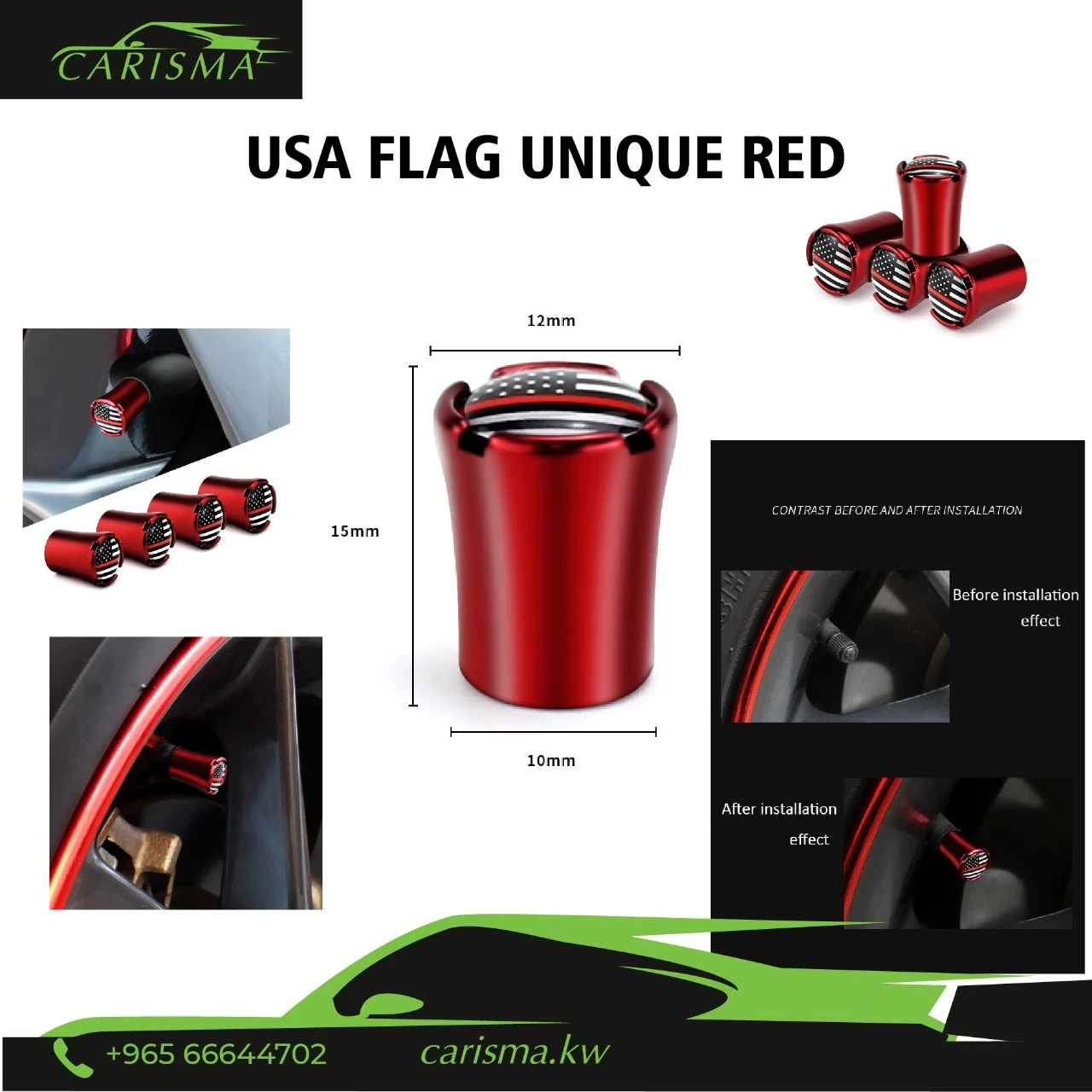 Tire Valves USA Red Flag Unique Red