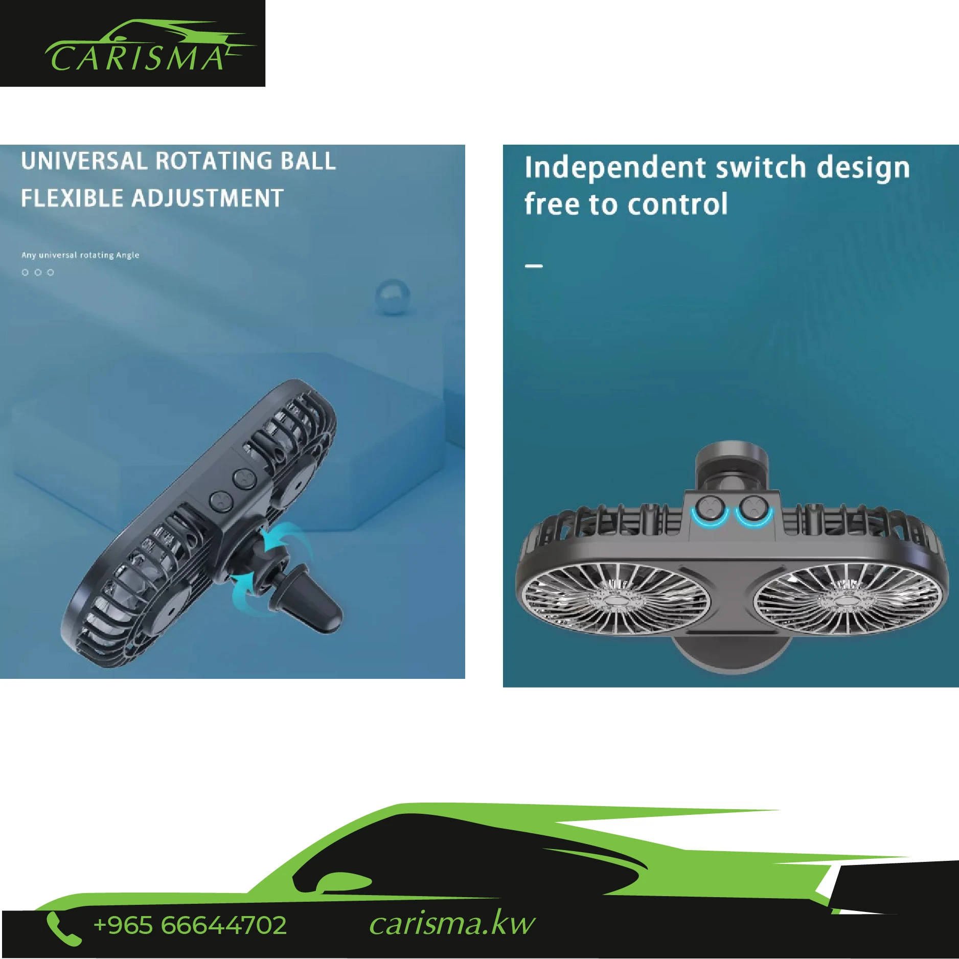 Double Headed Fan with Atmosphere Lights