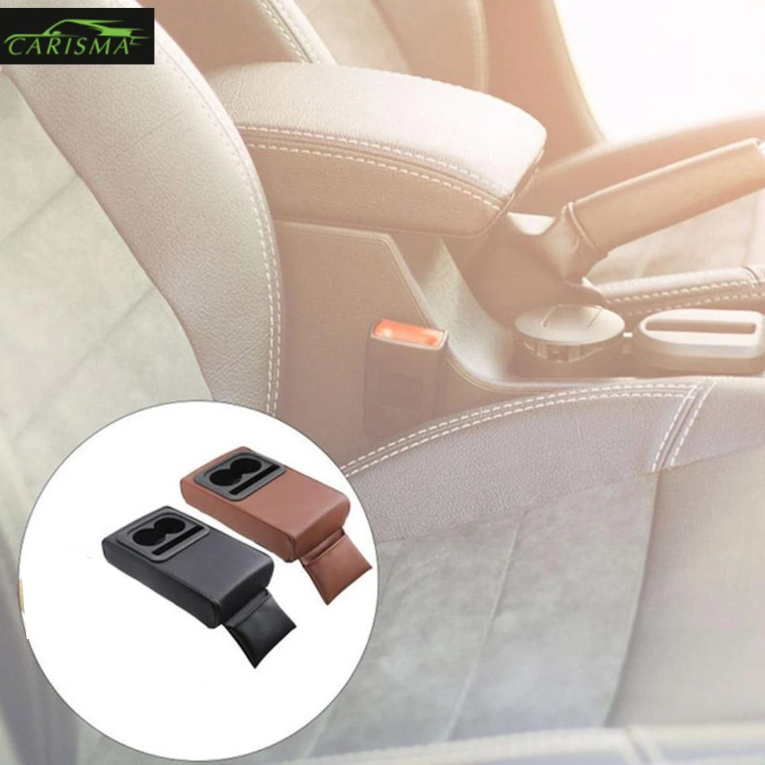 Side Leather Arm Rest Cushion with Glass Holder