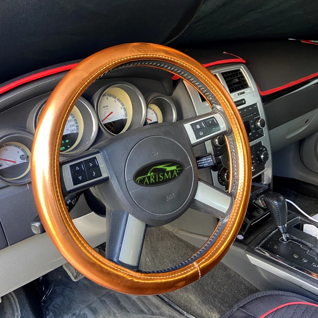 Luxury Orange Glossy Steering Cover