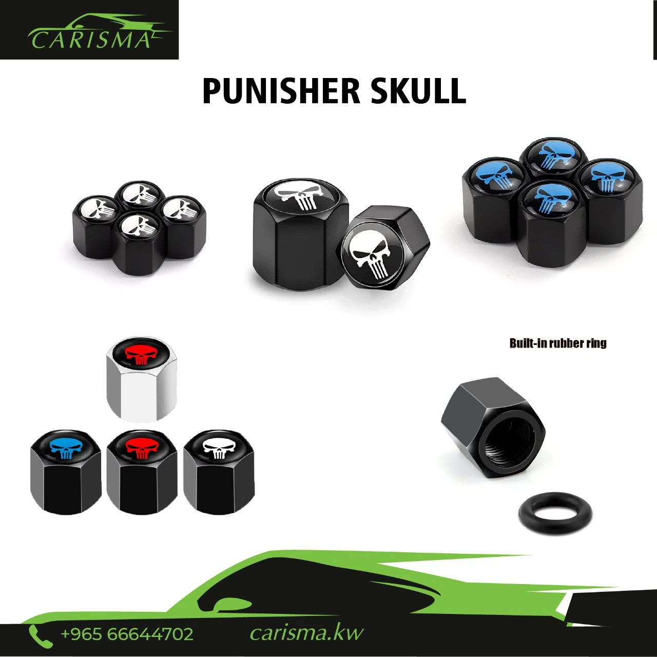 Tire Valves Punisher Skull