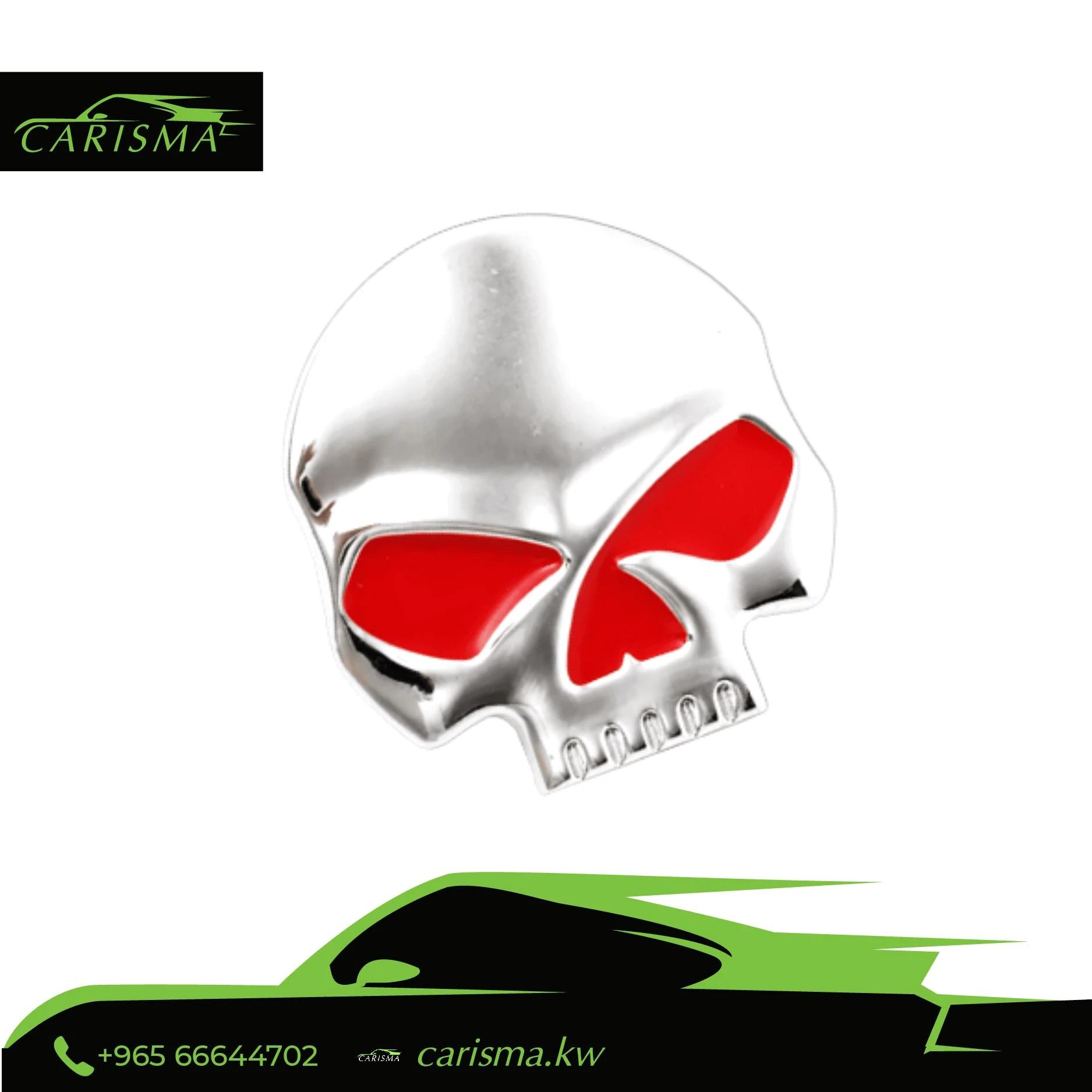 Metallic Skull Sticker